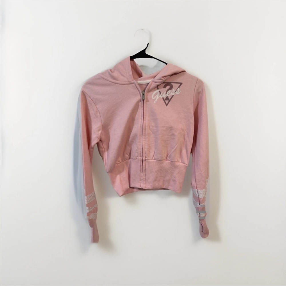 Guess Light Pink Hoodie with Logo Large